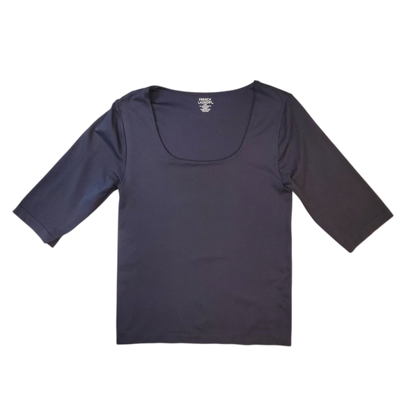 French Laundry Classic Solid Black Fitted Top Size L/XL - Picture 2 of 7